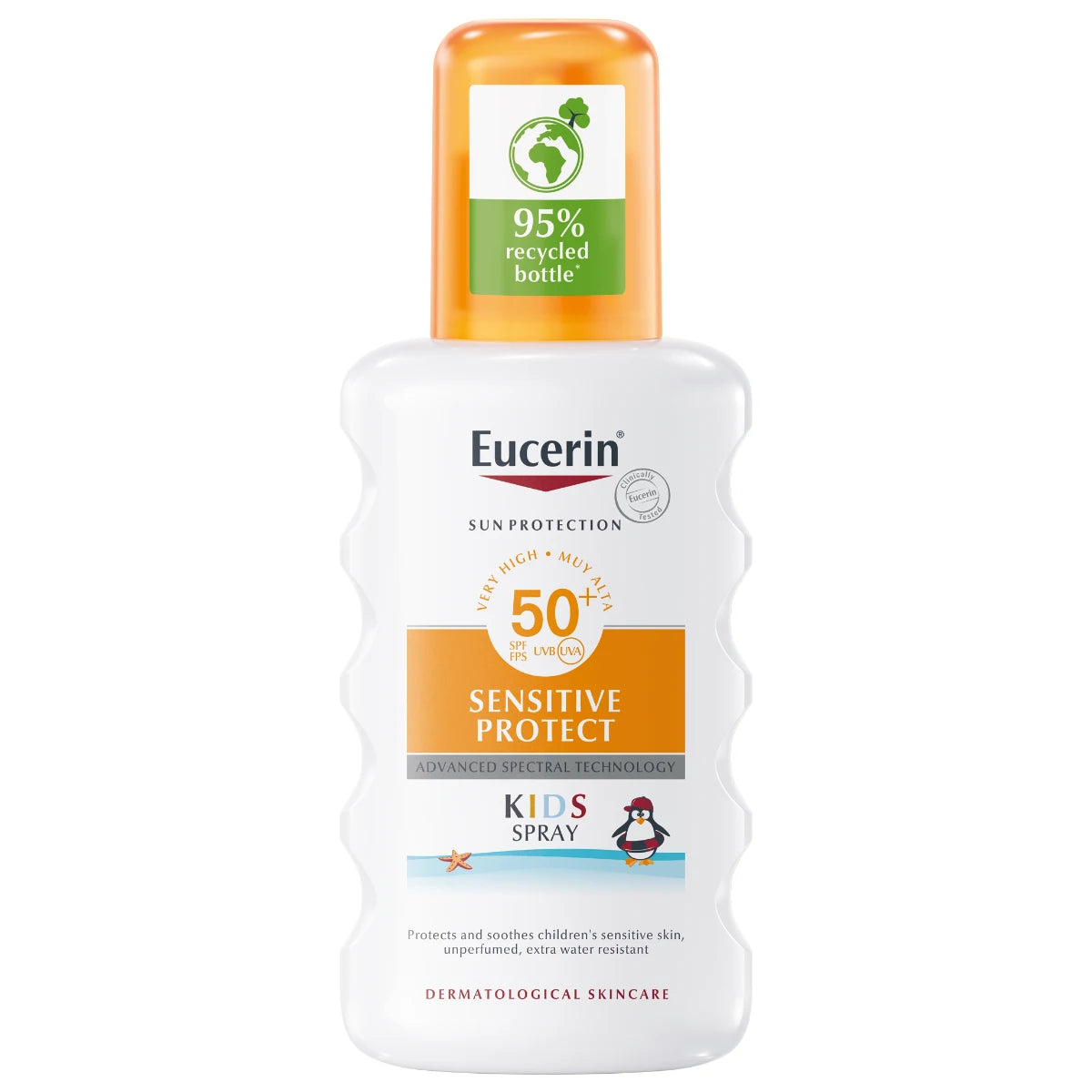 EUCERIN Sun Sensitive Protect Kids Sun SPF50+ 150 ml korkean suojakertoimen aurinkosuojasuihke lapsille