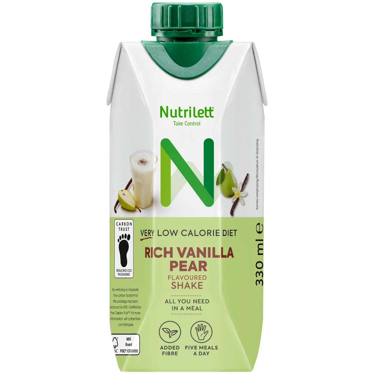 Nutrilett Rich Vanilla & Pear VLCD ruokavalionkorvike 330 ml – vaniljan ja päärynän makuinen valmisjuoma