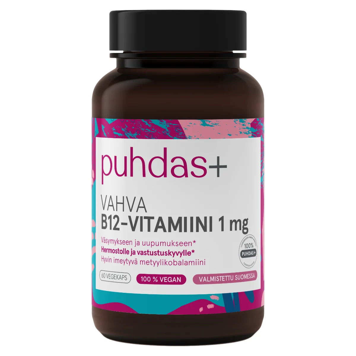 PUHDAS+ Vahva B12 vitamiini 1 mg kapseli 60 kpl