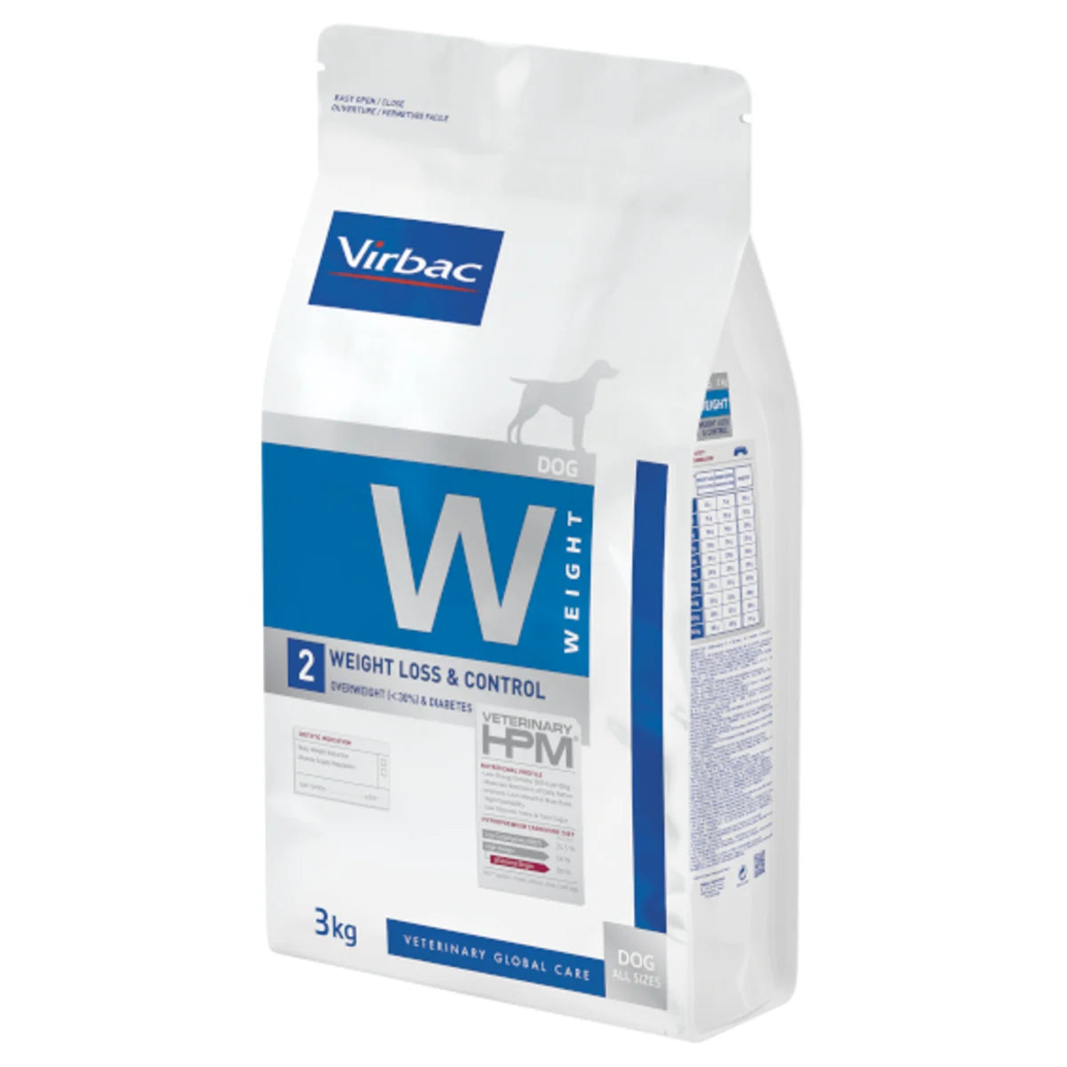 Virbac Dog Weight Loss & Control W2 – Erikoisravinto painonhallintaan ja diabeteksen tueksi, 3 kg