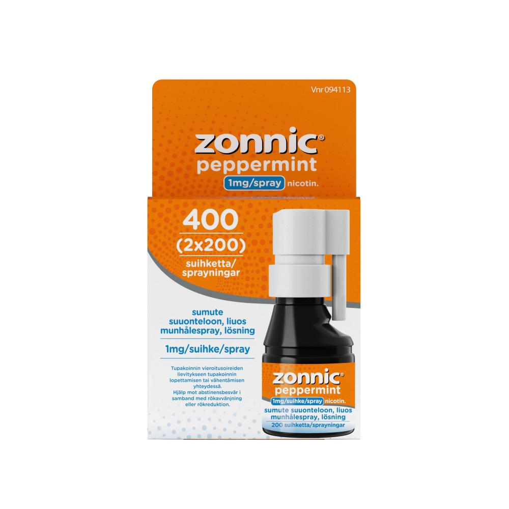 ZONNIC PEPPERMINT 1 mg/annos, sumute suuonteloon, 400 annosta