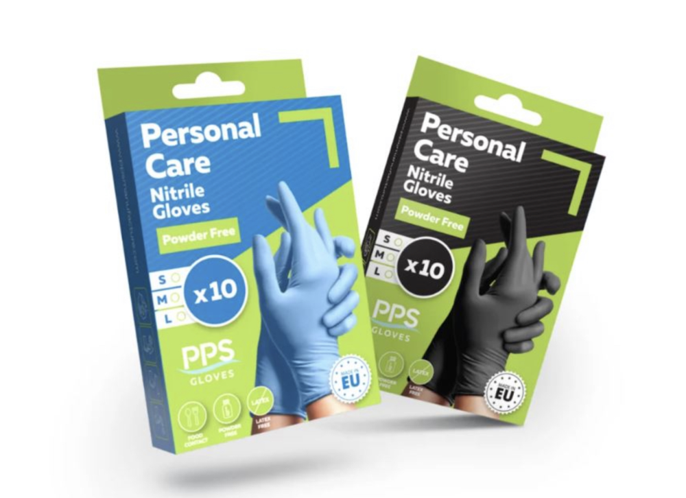 PERSONAL CARE Nitriilikäsine puuteriton sininen, koko M 10 kpl