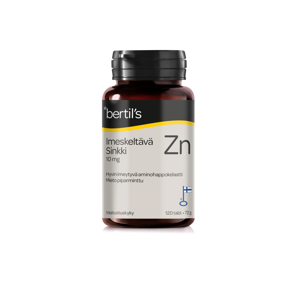BERTILS Sinkki 10 mg piparmintunmakuinen imeskelytabletti 120 tablettia