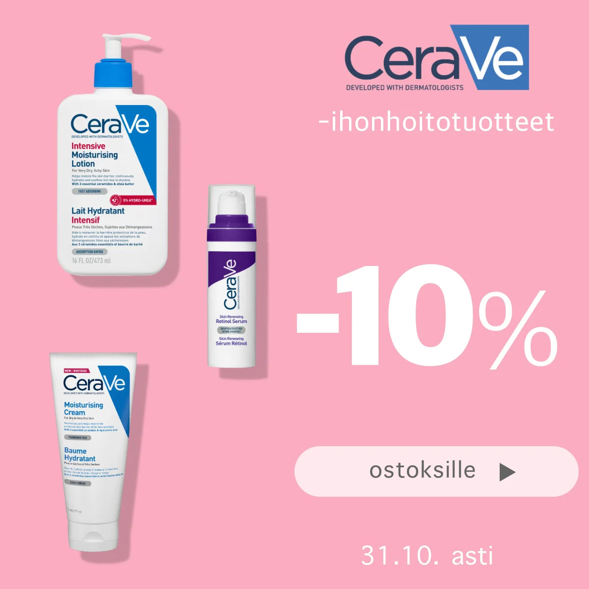 CeraVe -10% lokakuun ajan