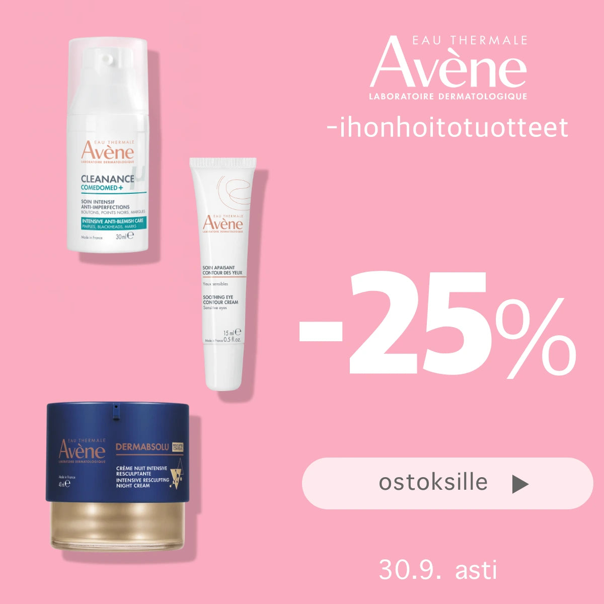 Avene -25% syyskuun ajan