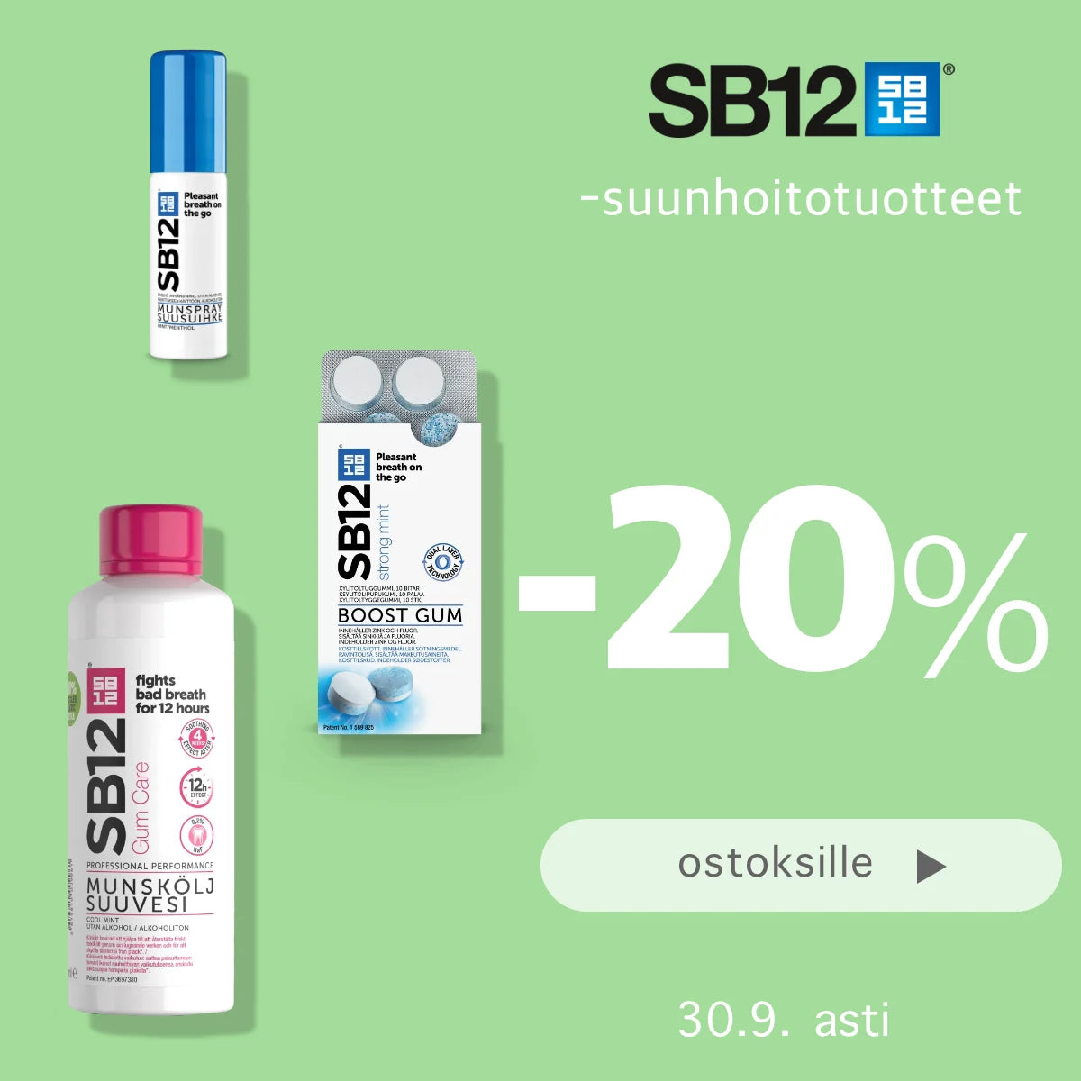 SB12 -20%syyskuun ajan