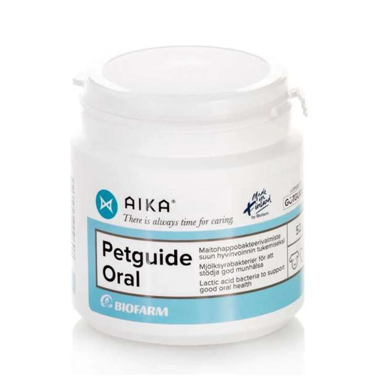 AIKA PetGuide Oral 52 g – maitohappobakteerivalmiste suun hyvinvointiin koirille ja kissoille