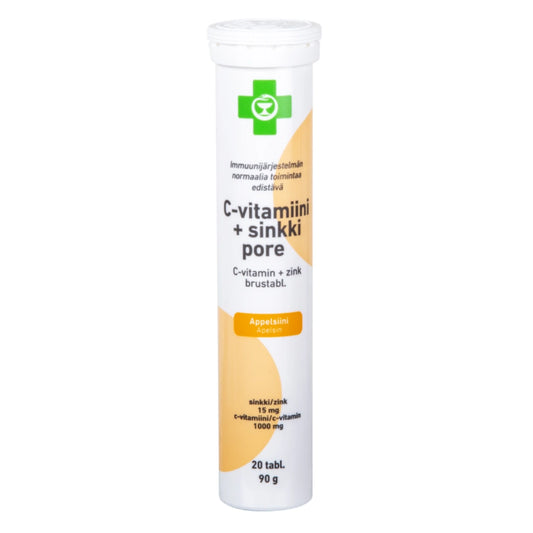 APTEEKKI C-vitamiini + sinkki Pore appelsiini 20 tabl