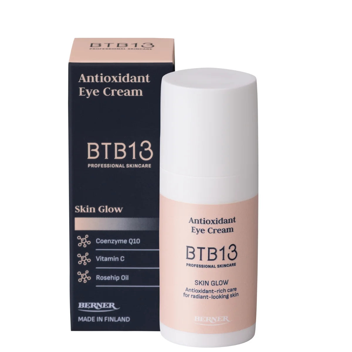 BTB13 Antioxidant Eye Cream 15 ml antioksidanttinen silmänympärysvoide, joka sisältää C-vitamiinia ja ubikinonia