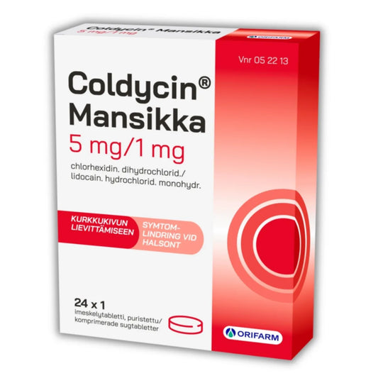 COLDYCIN MANSIKKA imeskelytabletti 5/1 mg 24 fol