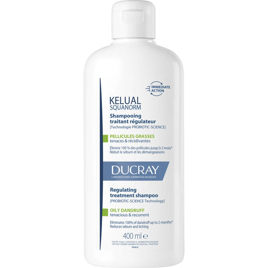 Ducray Kelual Squanorm Oily Dandruff Shampoo 400 ml – Tehokasta hoitoa rasvoittuvan hiuspohjan hilseongelmille