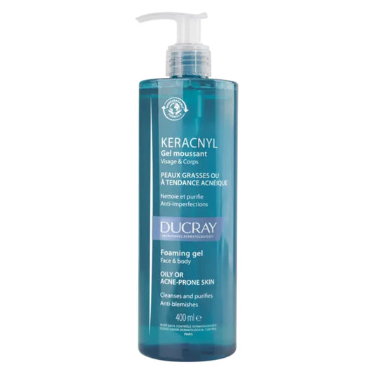 DUCRAY Keracnyl Foaming Gel puhdistusgeeli pumppupullo 400 ml