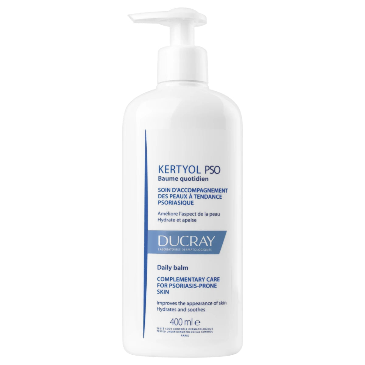 DUCRAY Kertyol PSO balm pumppupullo 400 ml psoriaasiin taipuvaiselle iholle