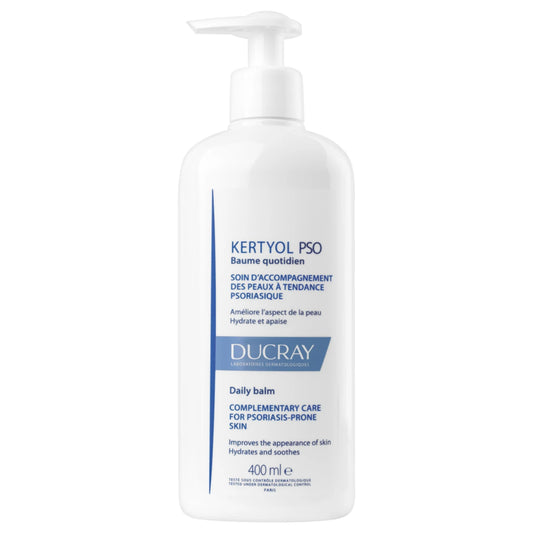 DUCRAY Kertyol PSO balm pumppupullo 400 ml psoriaasiin taipuvaiselle iholle