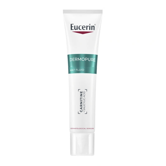 Eucerin DermoPure Mat Fluid 40 ml – kosteuttava mattapinnan jättävä kasvovoide rasvoittuvalle iholle
