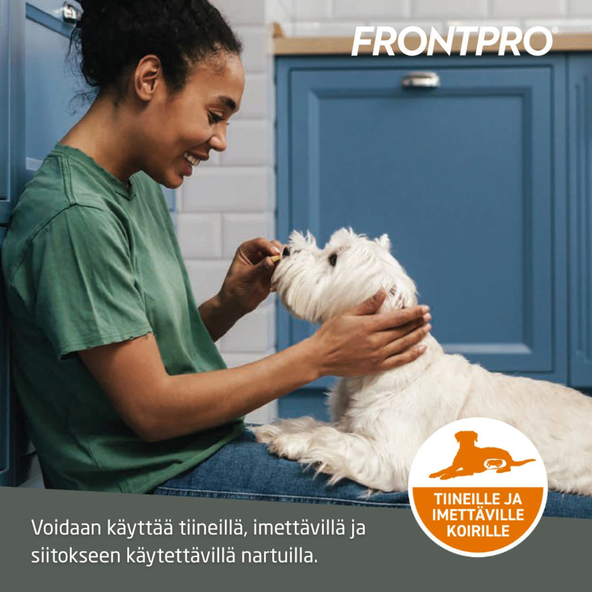 Frontpro sopii myös tiineille ja imettäville koirille