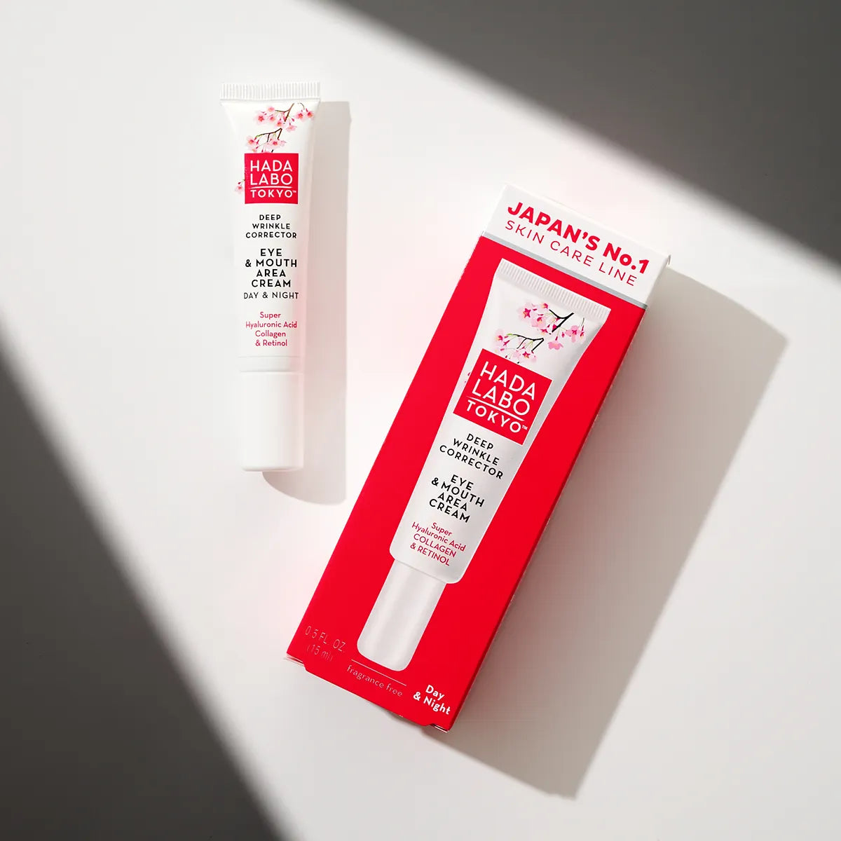 HADA Labo Tokyo Deep Wrinkle Corrector Eye & Mouth Area Cream 15 ml hajusteeton huultenympärysvoide