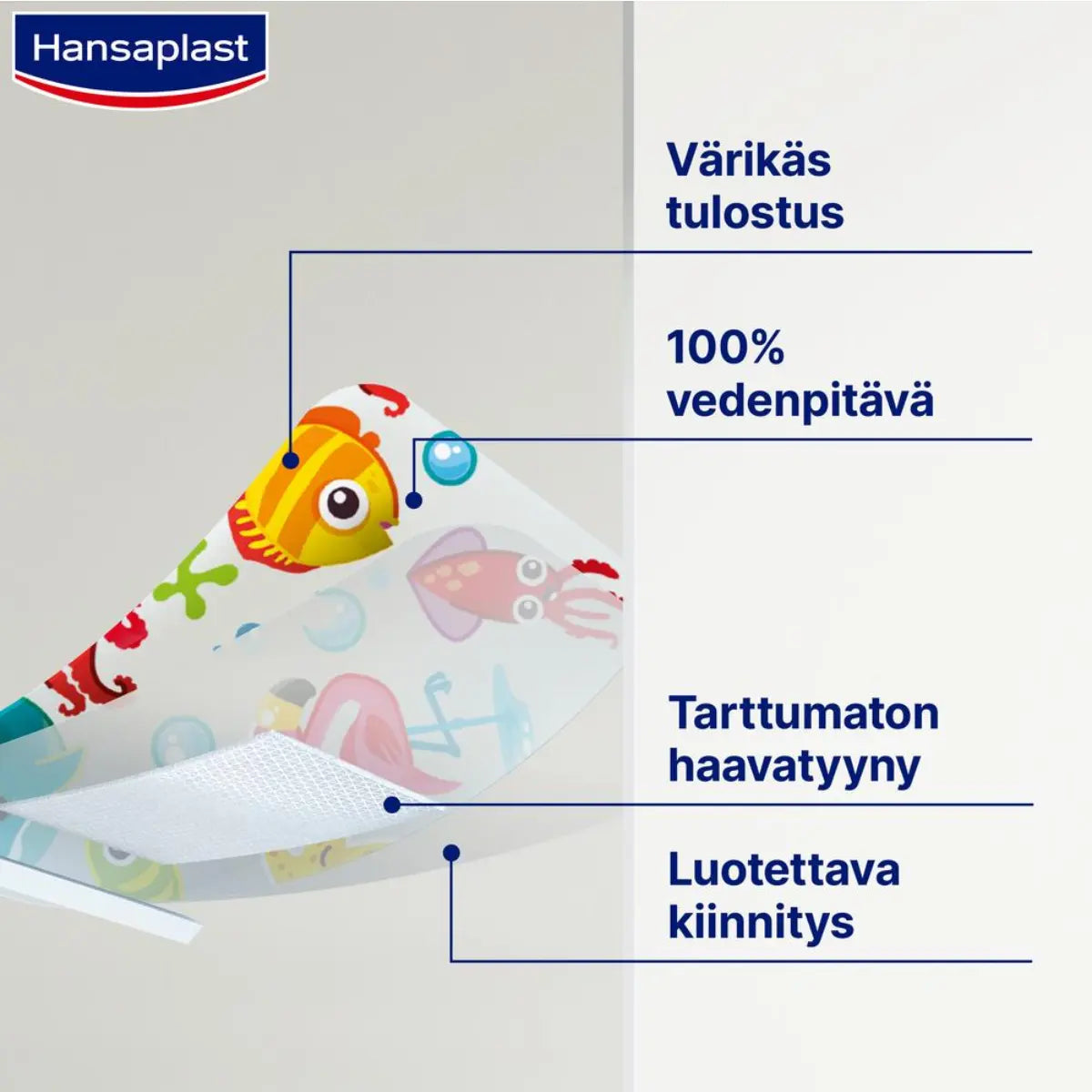 Hansaplast Aqua Protect Kids 20 kpl – värikkäästi kuvioitu vedenpitävä laastari