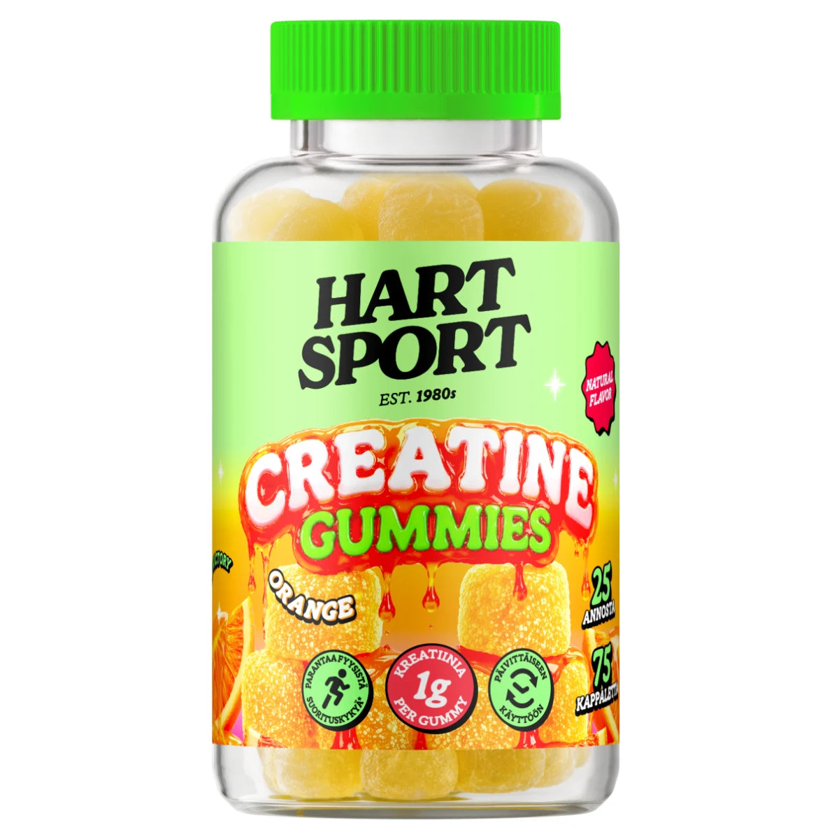 Hart-Sport Creatine Gummies Orange 75 kpl – appelsiininmakuinen kreatiinivalmiste