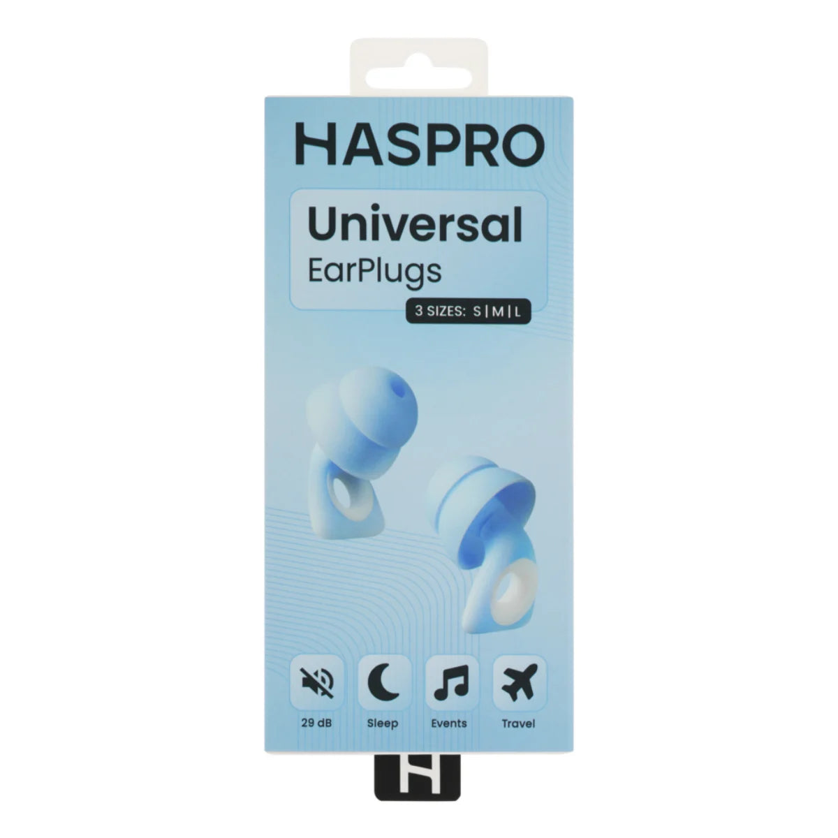 Haspro Universal Sininen silikonikorvatulpat S/M/L pakkaus