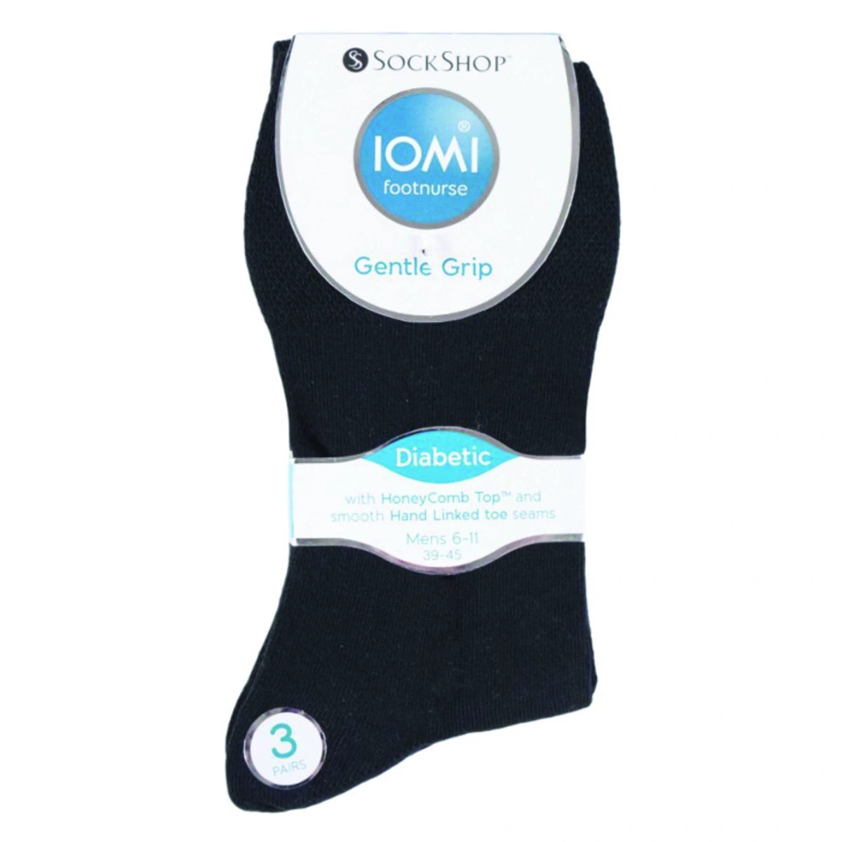 IOMI Footnurse Diabetes-sukka 46-50 musta 3 paria