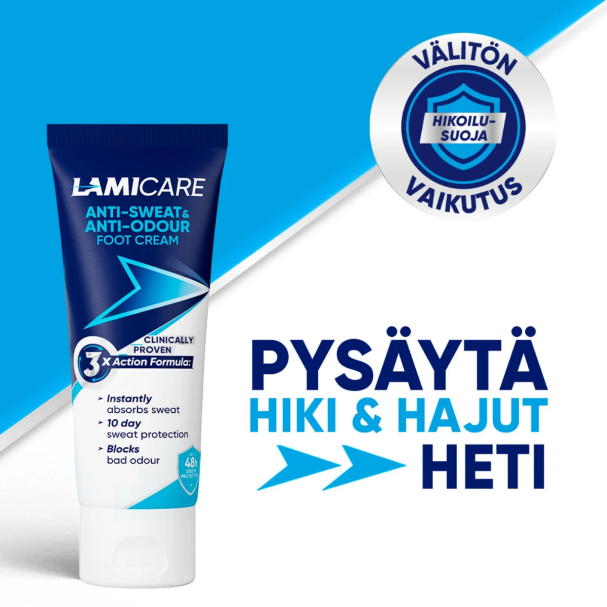 Lamicare Anti-Sweat & Anti-Odor jalkavoide 75 ml pysäytä hiki ja hajut heti