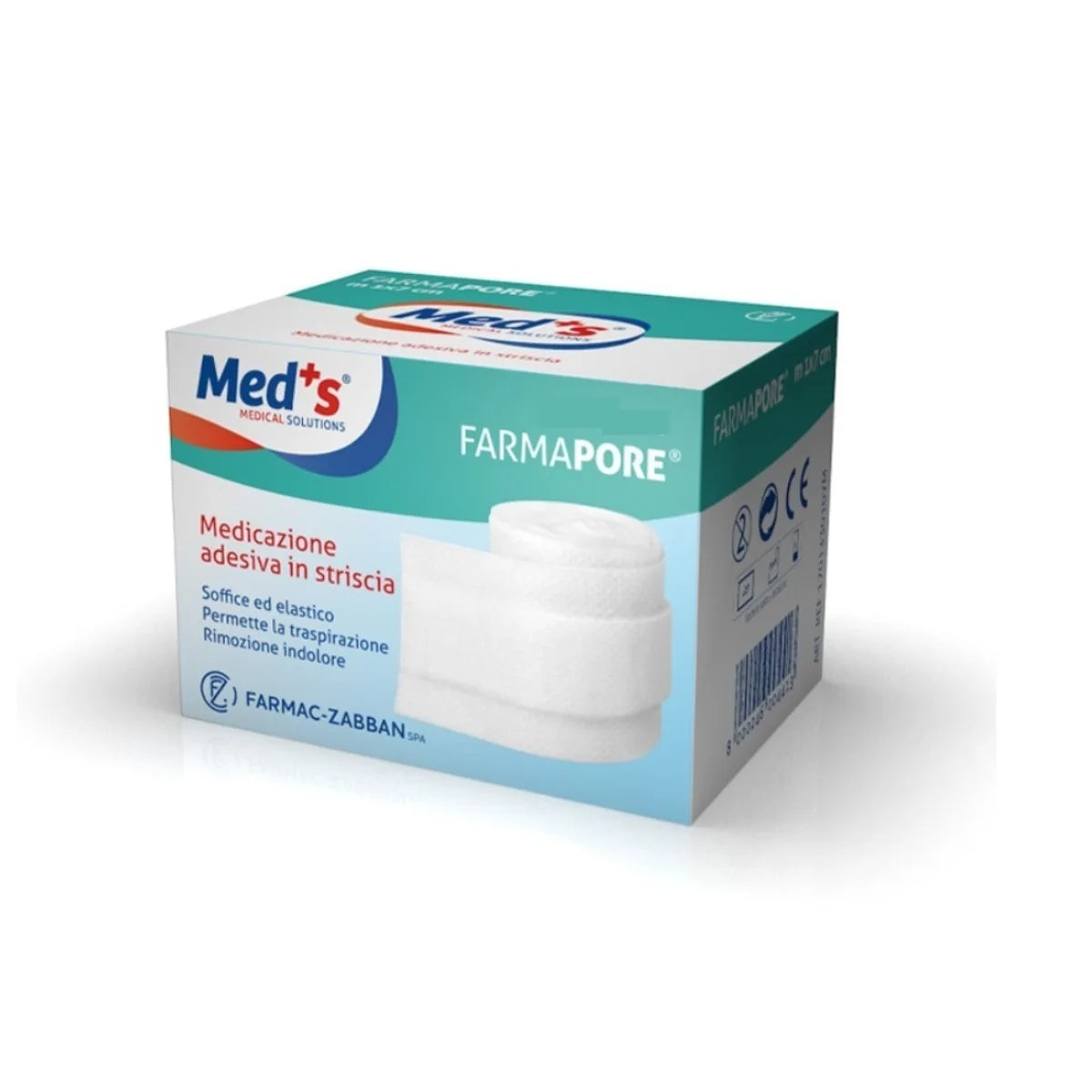 MEDS FARMAPORE itsekiinnittyvä pikasidos 7 cm x 1 m rulla 1 kpl