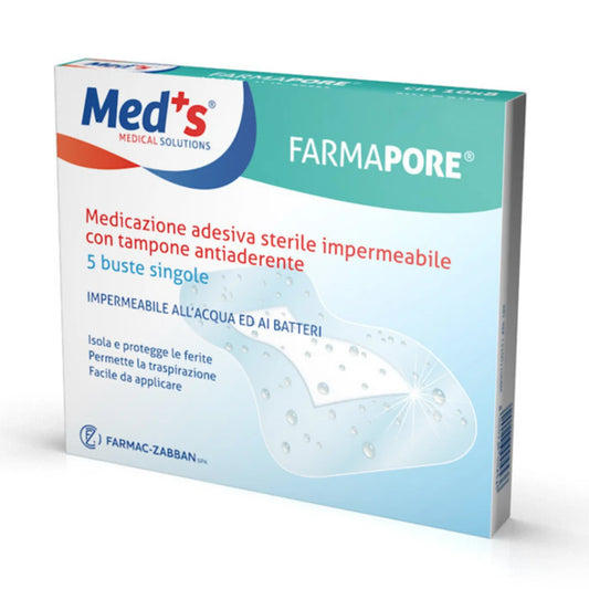 MEDS FARMAPORE vedenpitävä haavasidos 15x10 cm 5 kpl
