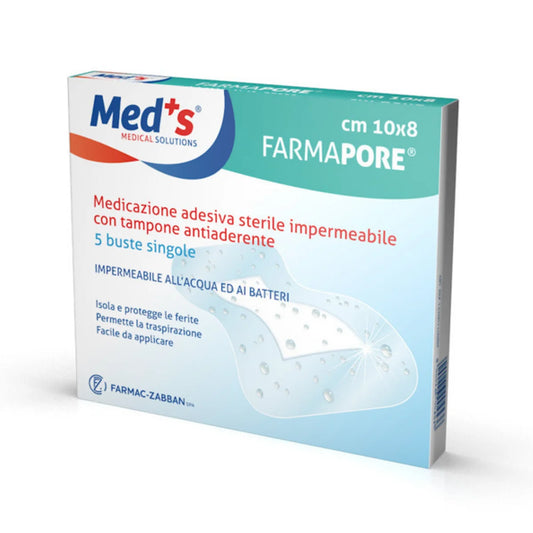 MEDS FARMAPORE vedenpitävä haavasidos 8x10 cm 5 kpl