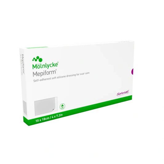 MEPIFORM Itsekiinnittyvä sidos arpien hoitoon 10 x 18 cm 5 kpl
