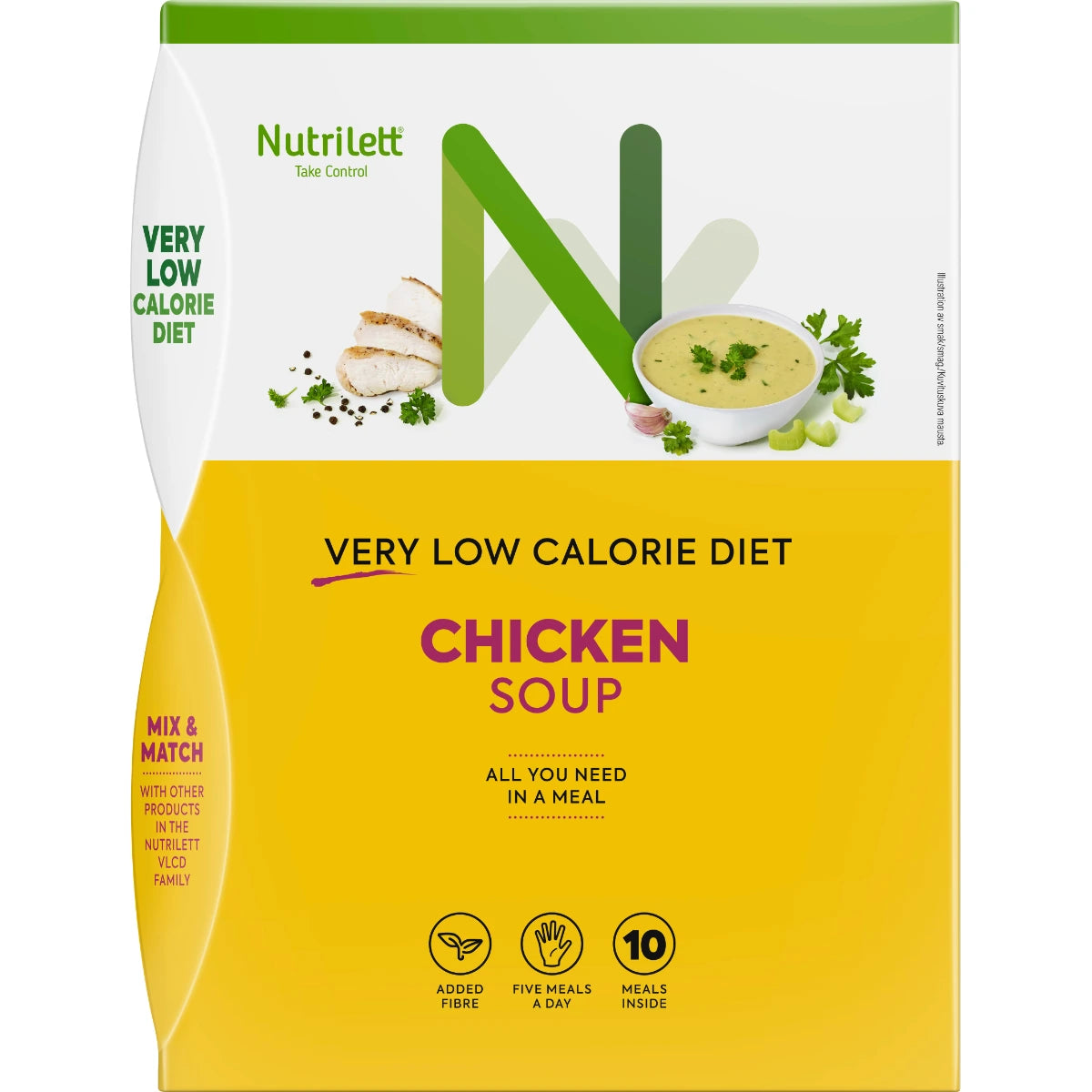Nutrilett Chicken Soup VLCD ruokavalionkorvike 10 x 35 g – lämmin ateriavaihtoehto erittäin niukkaenergiseen ruokavalioon