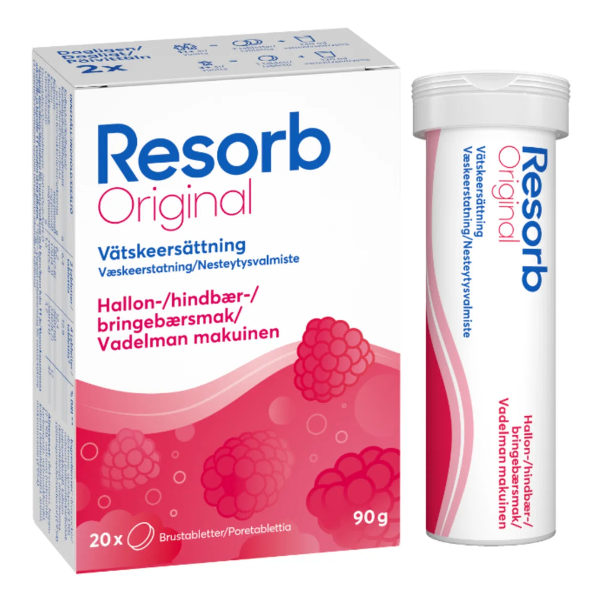 RESORB Original vadelma glukoosi-elektrolyytti poretabletti 2x10 kpl