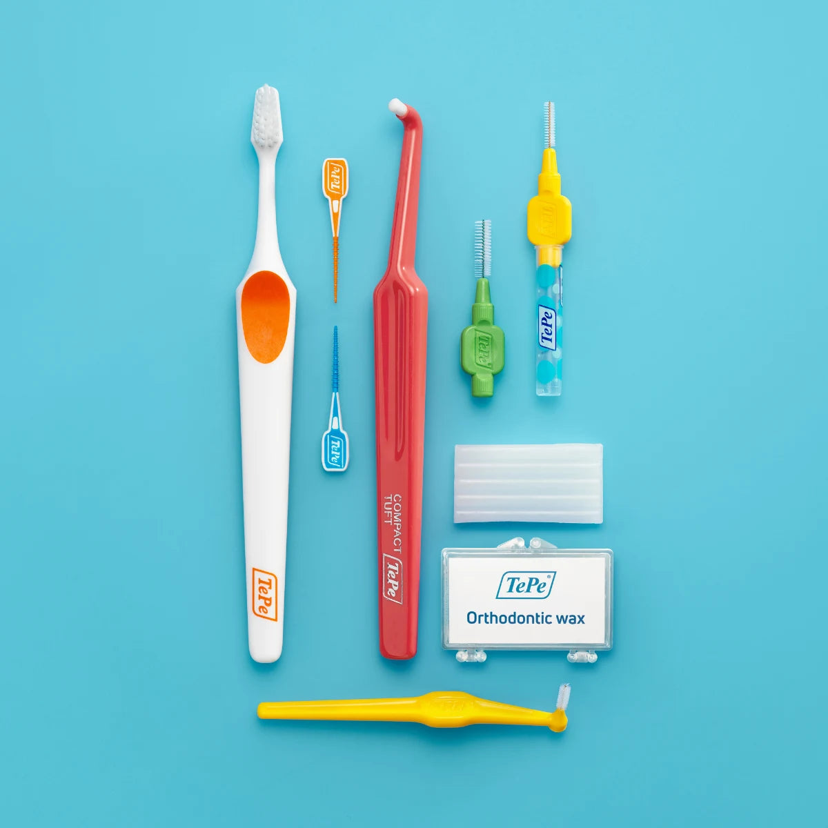TePe Orthodontic Kit suunhoitopakkaus hampaille ja oikomiskojeille