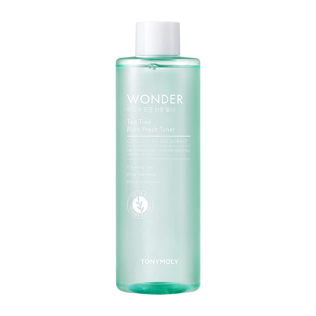 Tonymoly Wonder Tea Tree Pore Fresh Toner 500 ml – raikastava kasvovesi epäpuhtaalle ja rasvoittuvalle iholle