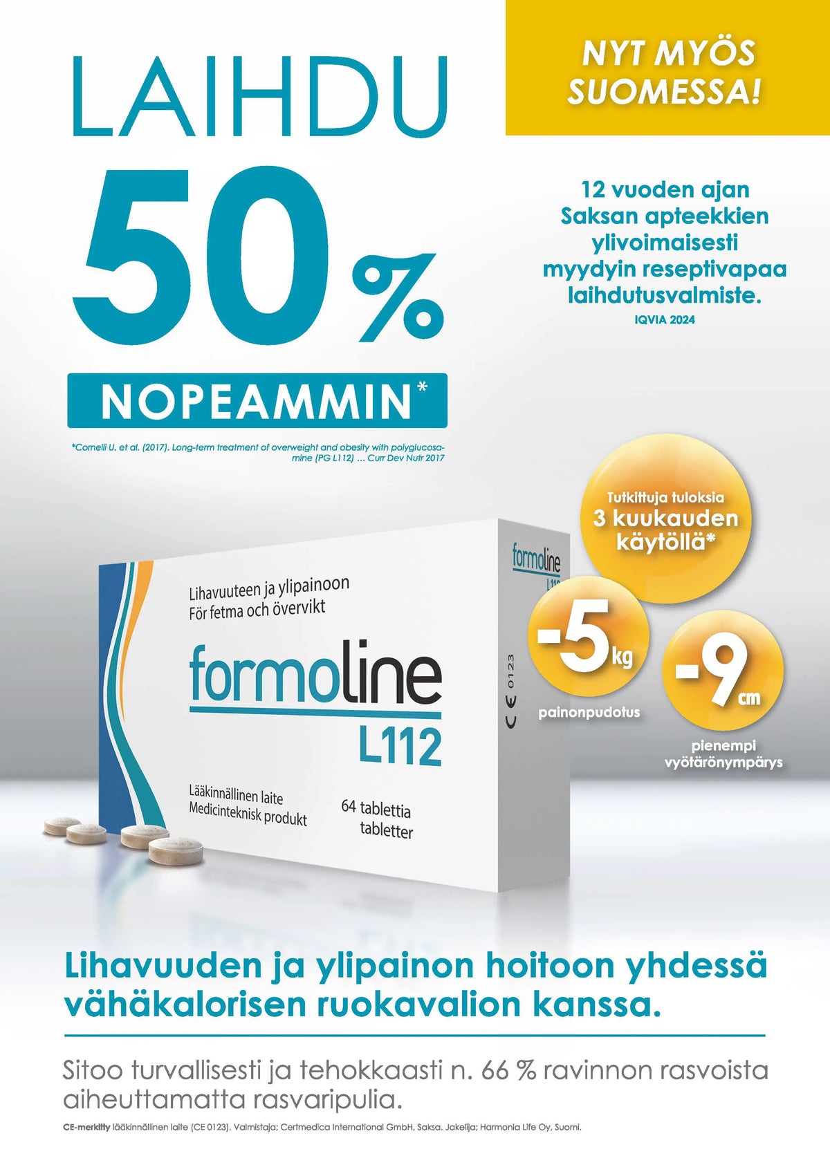Formoline L112 500 mg lihavuuden hoitoon