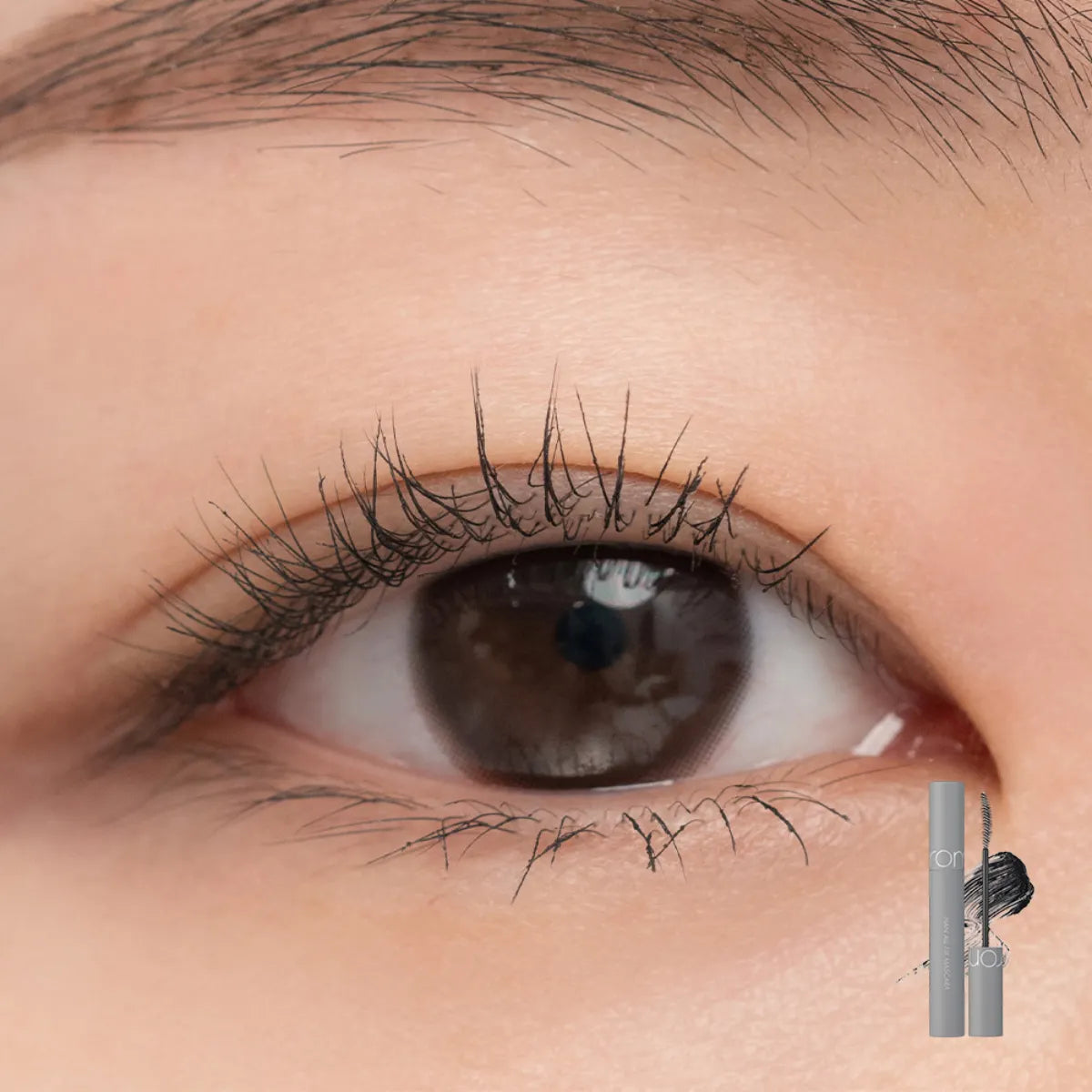 rom&nd Han All Fix Mascara L01 Long Black erottelee ripset ilman paakkuja