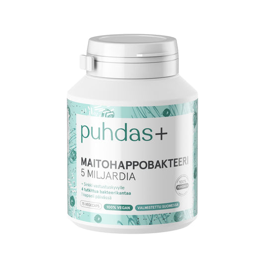 PUHDAS+ Maitohappobakteeri 5 miljardia kapseli 75 kaps