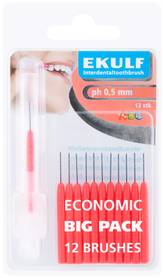EKULF HAMMASVÄLIHARJA PH ABC 0,5 PUNAINEN 12 KAPPALETTA