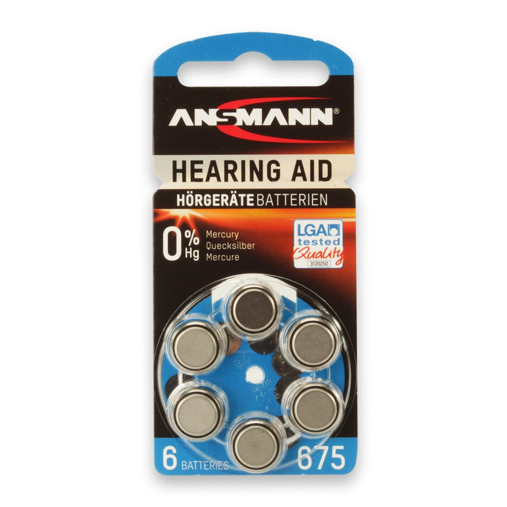ANSMANN-KUULOKOJEPARISTO 675 6 KPL