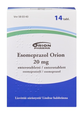 ESOMEPRAZOL ORION 20 mg enterotabletti