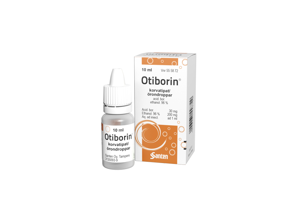OTIBORIN 30 mg/ml/200 mg/ml korvatipat, liuos 10 ml