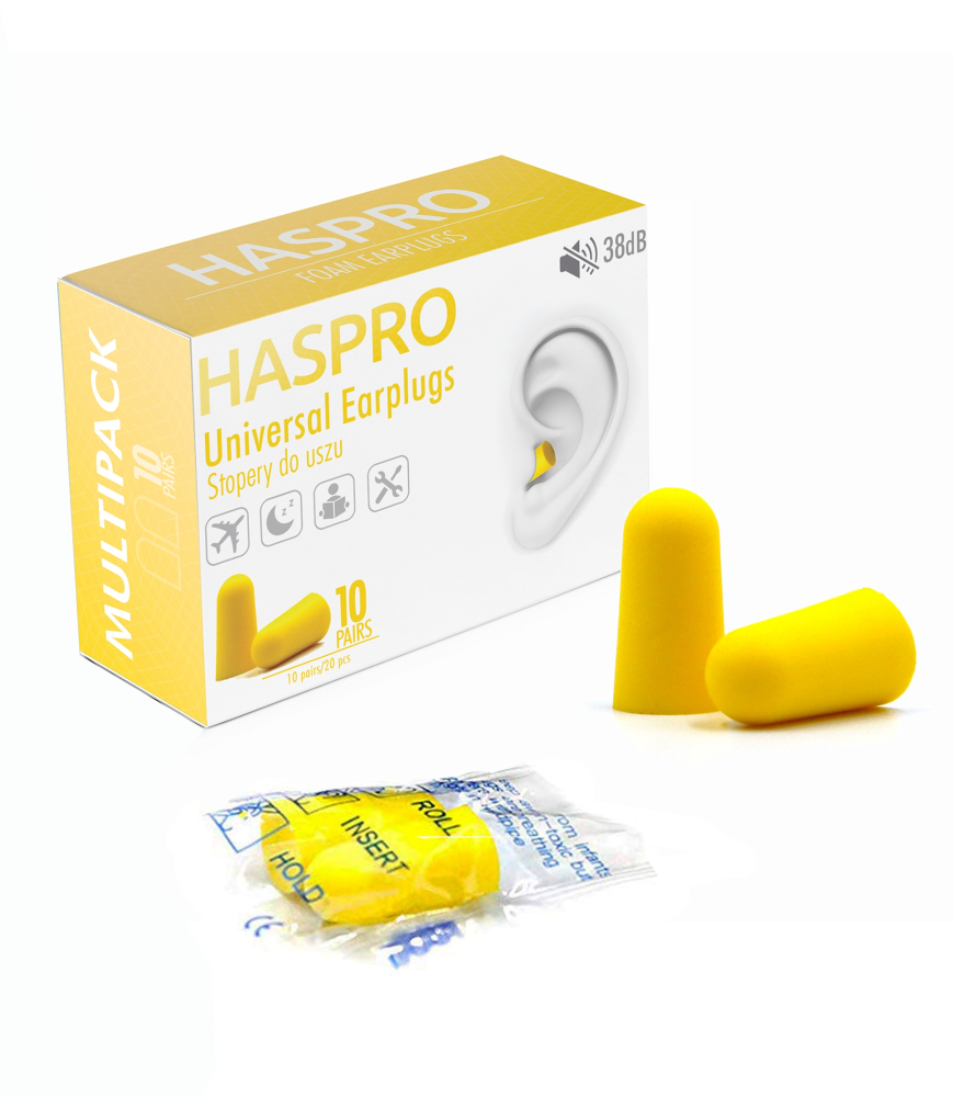 HASPRO Universal korvatulpat keltainen 10 paria