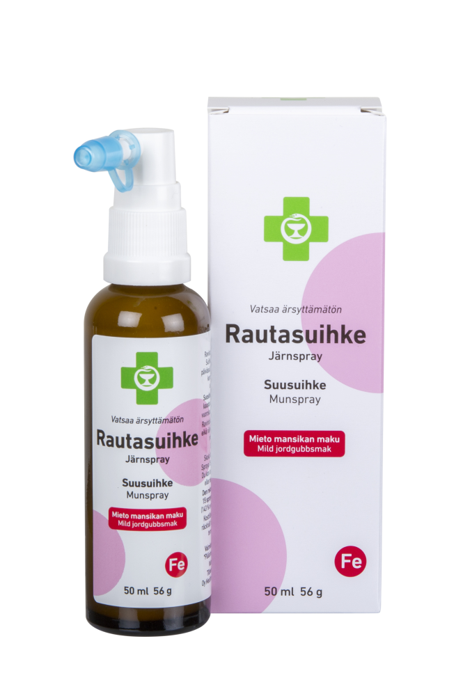 APTEEKKI Rautasuihke mansikanmakuinen suusuihke 50 ml