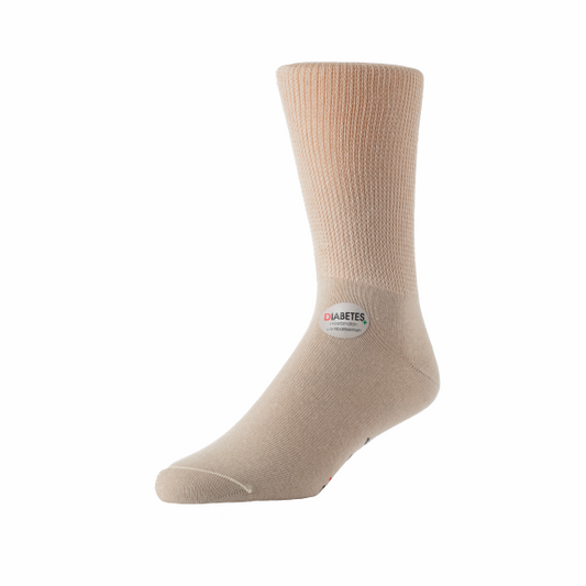 VENDI Sileäpohjainen kiristämätön hopeakuitusukka diabeetikoille beige, koko 39-41