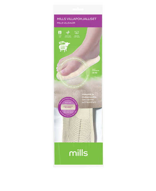 MILLS Villapohjalliset lampaanvillaa 1 pari