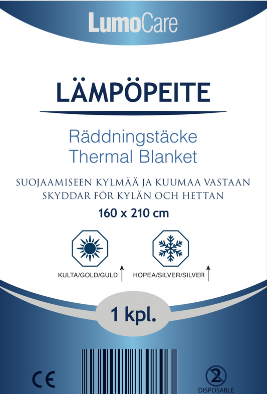 LUMOCARE Lämpöpeite 210 cm x 160 cm ensiapulaukkuun