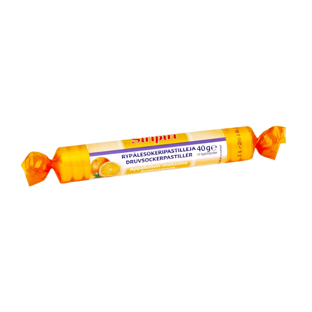 SIRIPIRI appelsiininmakuinen glukoosipastilli 40 g