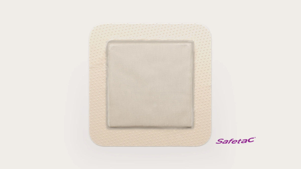 MEPILEX Border AG 10 cm x 10 cm kiinnittyvä antimikrobinen vaahtosidos edestä